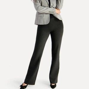 Betabrand Boot-Cut Classic Dress Pant Yoga Pants in Charcoal - XL LONG